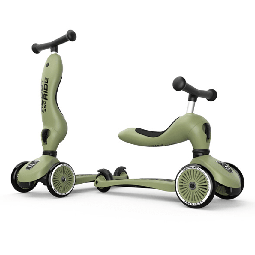 Scoot and Ride 2 - i - 1 Løbehjul, Highway Kick 1 - Olive
