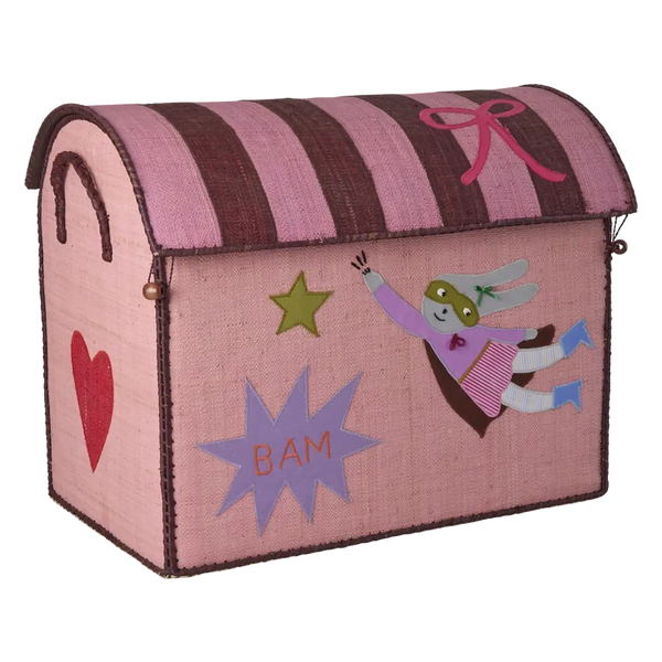 Rice Opbevaringskurv Hero Pink - Stor