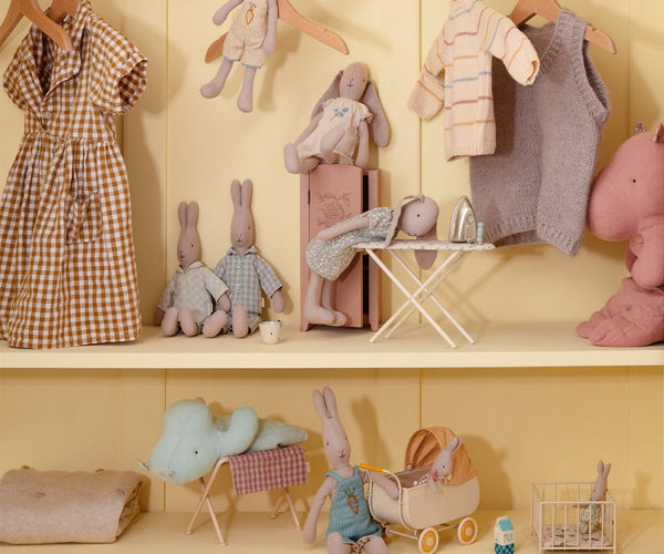 Maileg strygebræt og strygejern, blå blomster