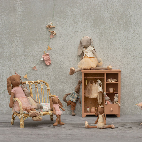 Maileg Rattan Sofa, Stor - Nature