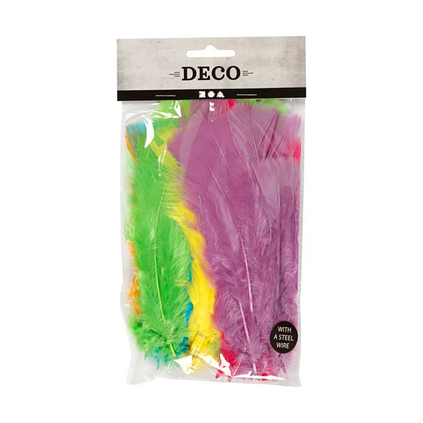 Farvede dun, 18 stk asst