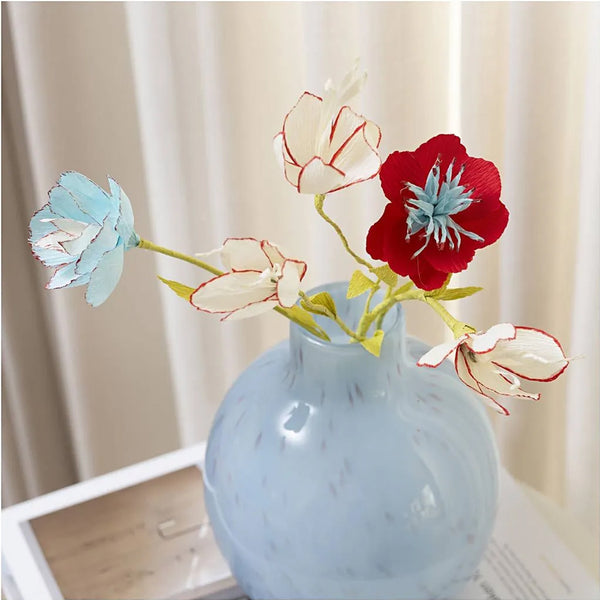 Creativ Company mini DIY, crepeblomster pastelfarvede