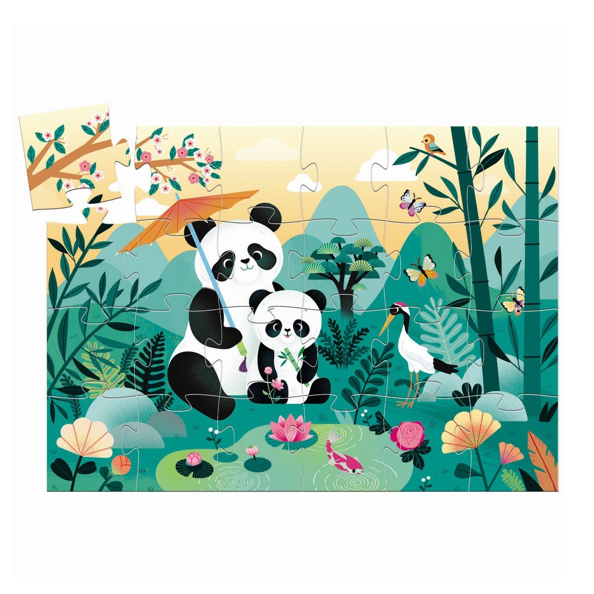 Silhouetpuslespil med Panda (24 brikker)