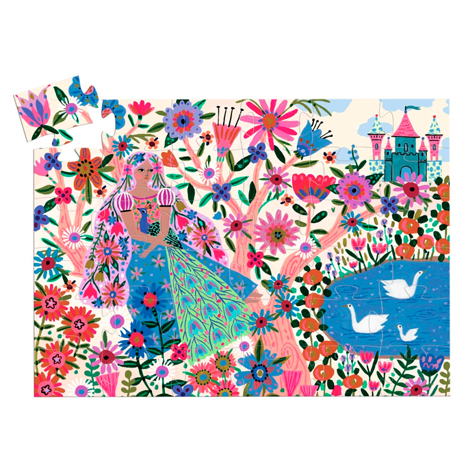 02_Djeco silhuetpuslespil, Prinsessen og påfuglen, 36 brikker-2.png