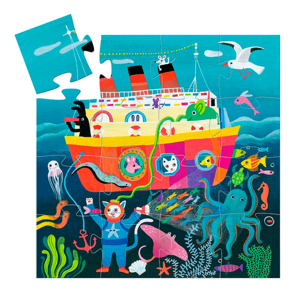 Djeco silhuetpuslespil, færge, 16 brikker