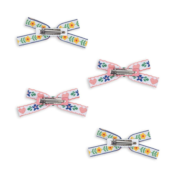 Konges Sløjd 4 - pak mini sløjfer, white/rose