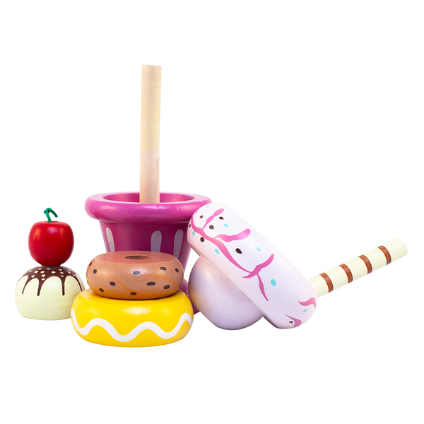 Magni isdessert i træ m stabelfunktion, ass