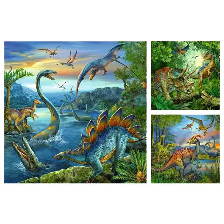 Ravensburger Puslespil, Dinosaurer 3x49 Brikker