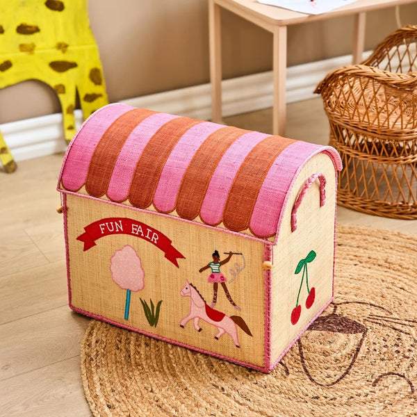 RICE Opbevaringskurv, Pink Fun Fair - Stor