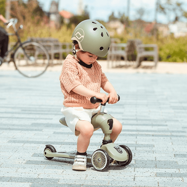 Scoot and Ride 2-i-1 Løbehjul, Highway Kick 1 - Olive