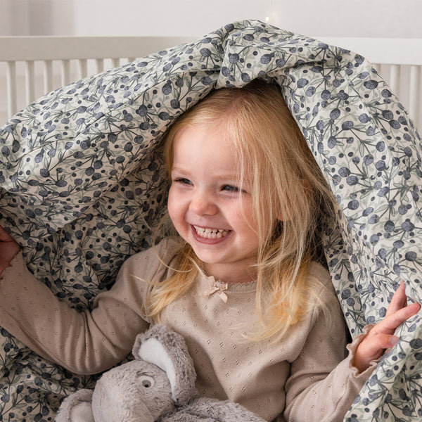 Sebra Junior sengetøj, blue olive