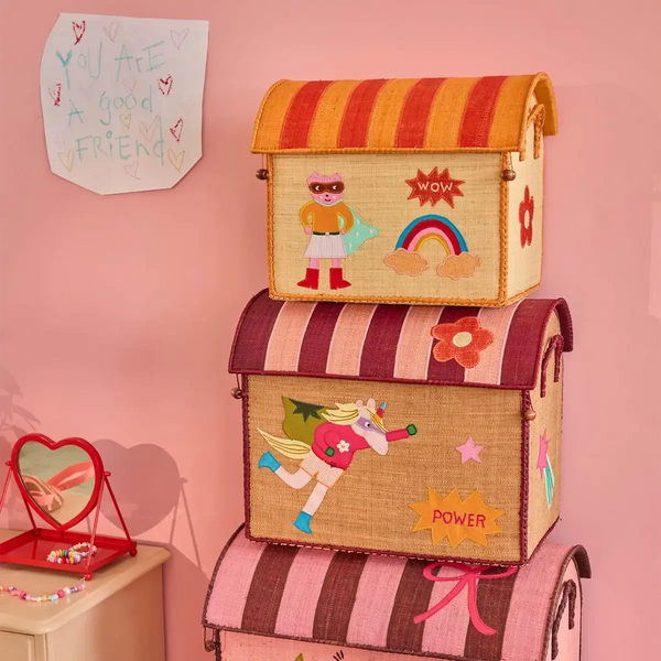 Rice Opbevaringskurv Hero Pink - Mellem