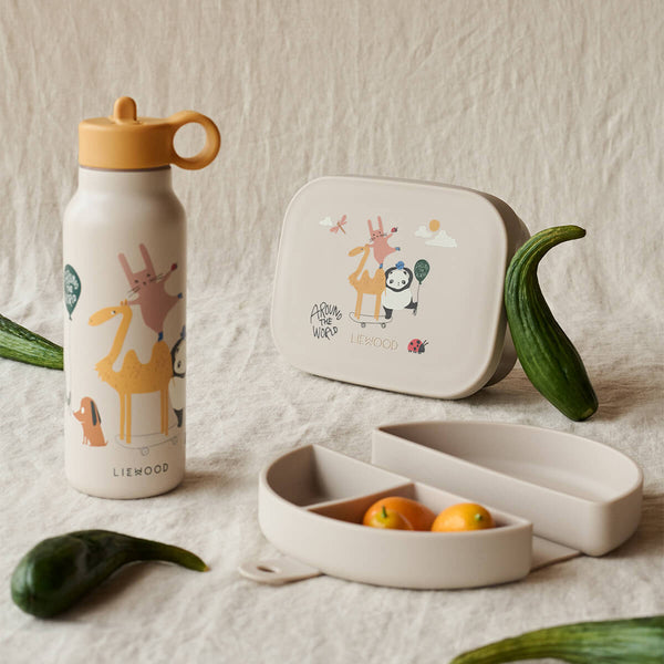 Liewood Falk Vandflaske 350 ml, Around the World/Sandy