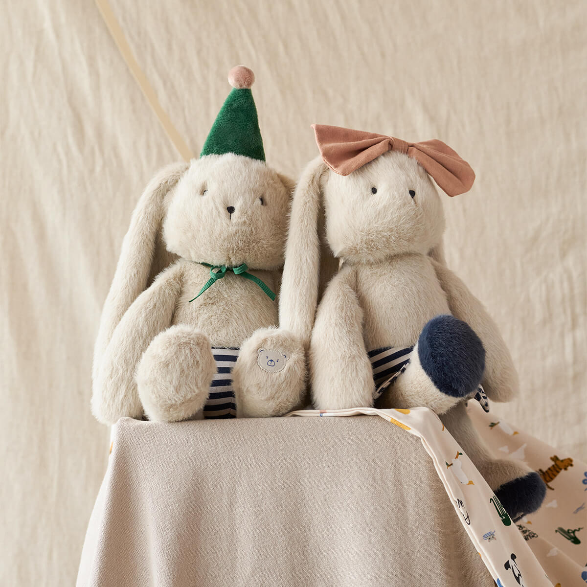 Liewood Babette Kanin Celebration Bamse, Mist/Navy Stripe Mix