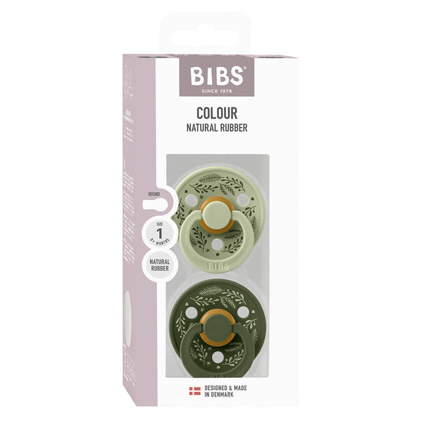 Bibs Holiday Leaf 2-Pak Colour Sut Str 1, Sage/Hunter Green
