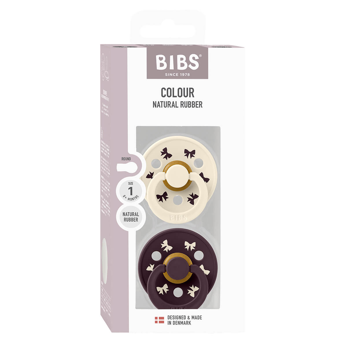 Bibs Holiday Bow 2 - Pak Colour Sut Str 1, Ivory/Plum