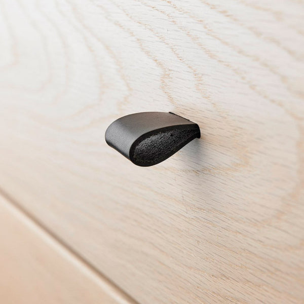 Leander lædergreb til kommode 6 stk, sort