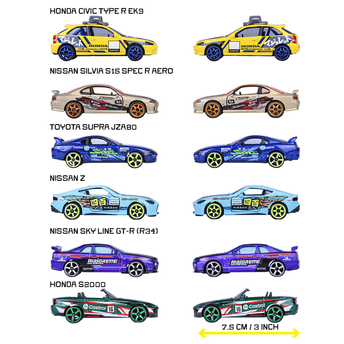 Majorette JDM Legends Deluxe Cars, ass