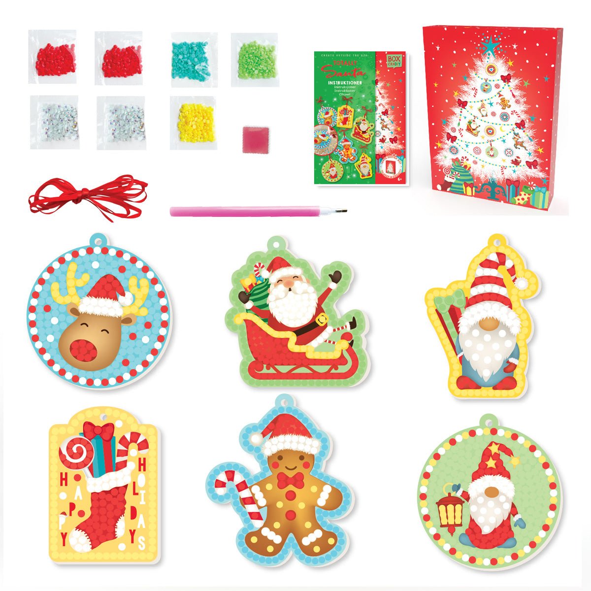 Box Candiy diamond art pynt og til - og - fra kort, totally santa