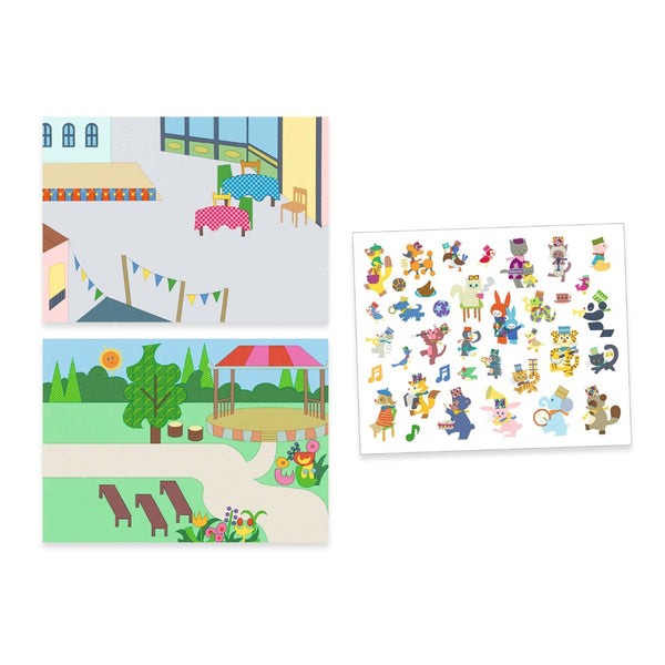 Djeco genanvendelige klistermærker, parade