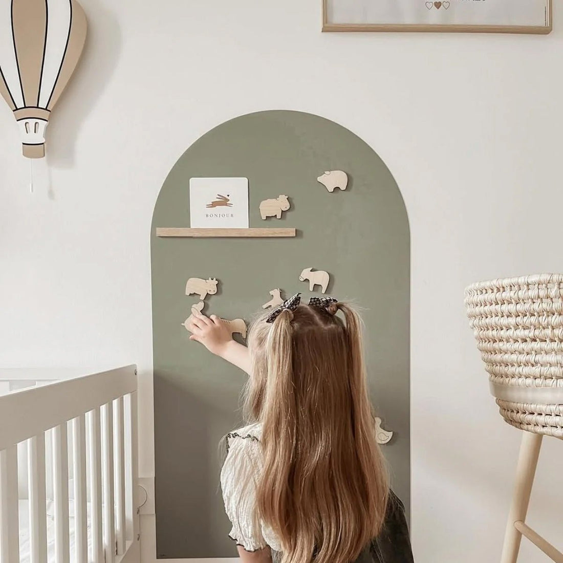 Ferflex® Magnetisk Tapet Tavle Med Rund Top - 1 m x 58 cm, Smaragdgrøn