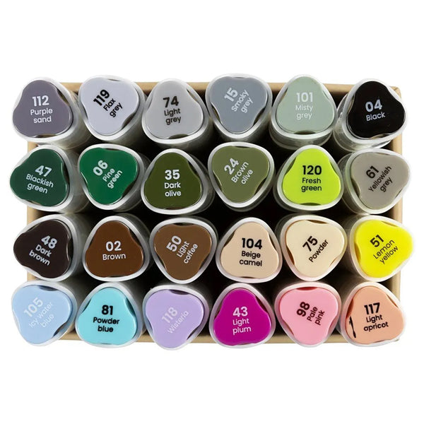 Illustration Marker, Pastelfarver - Standardfarver, Streg 1+8 mm