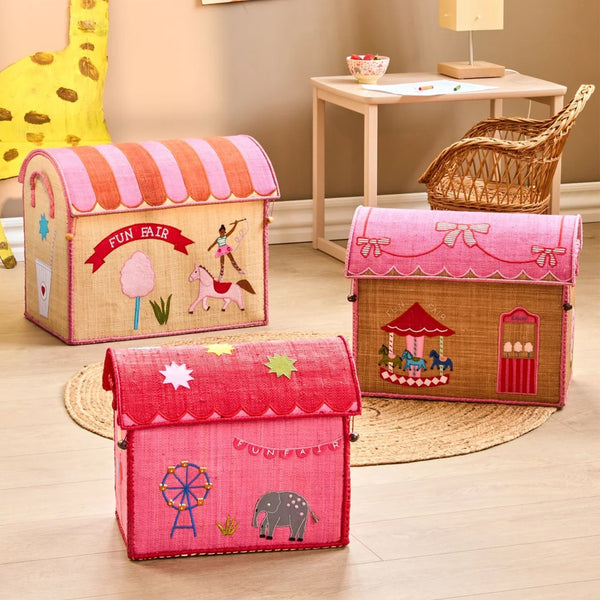 RICE Opbevaringskurv, Pink Fun Fair - Stor