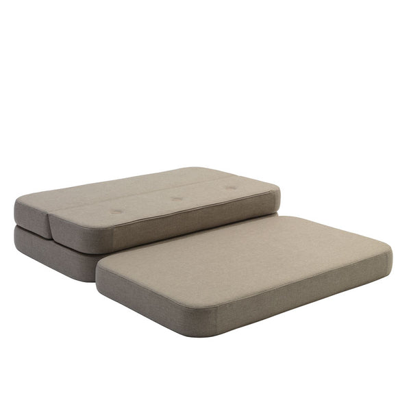 by KlipKlap 3-fold sofa, 120 cm sand med sand knapper