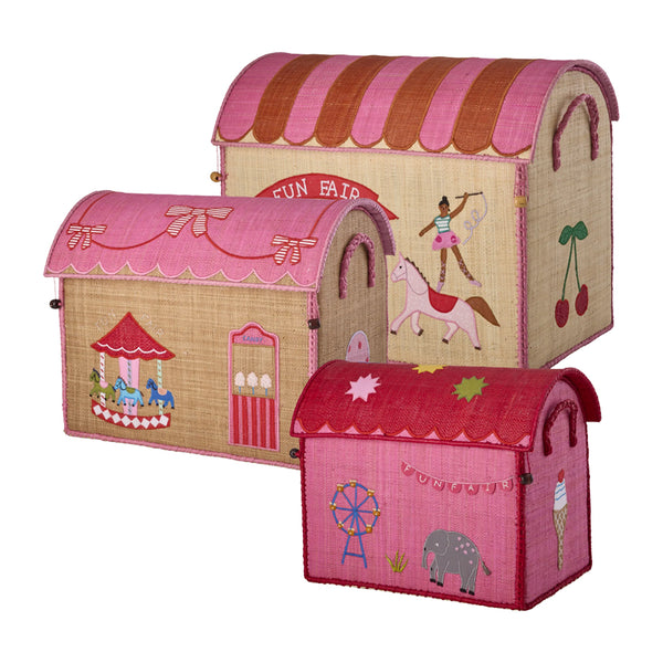 RICE Opbevaringskurv, Pink Fun Fair - Stor