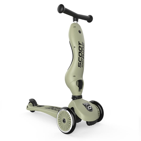 Scoot and Ride 2-i-1 Løbehjul, Highway Kick 1 - Olive