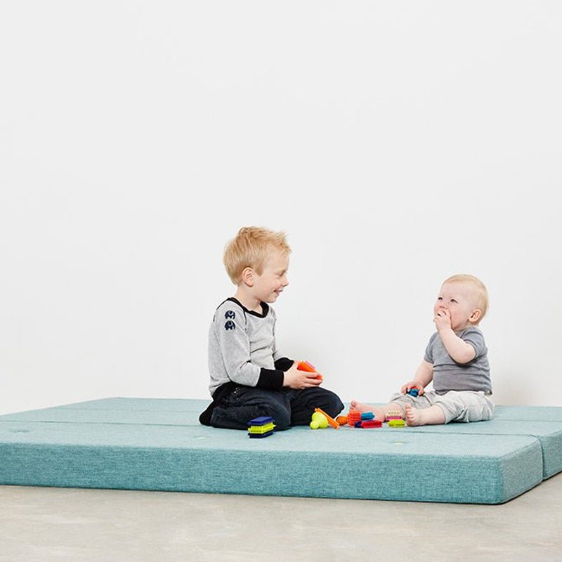 byKlipKlap 3 - fold madras, 200 cm blågrå med grå knapper