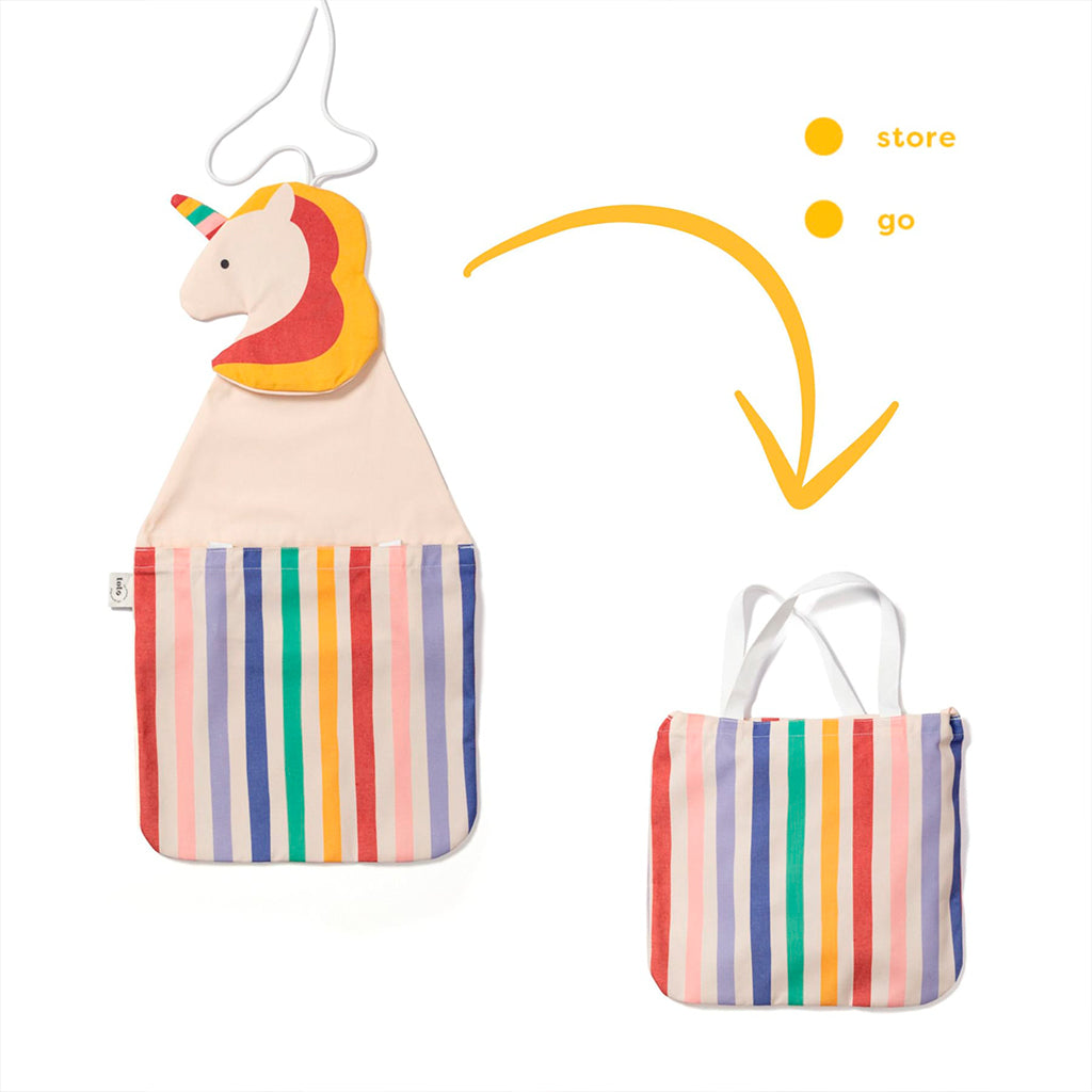 2-I-1 Toto Unicorn Væg Organizer & Tote Bag