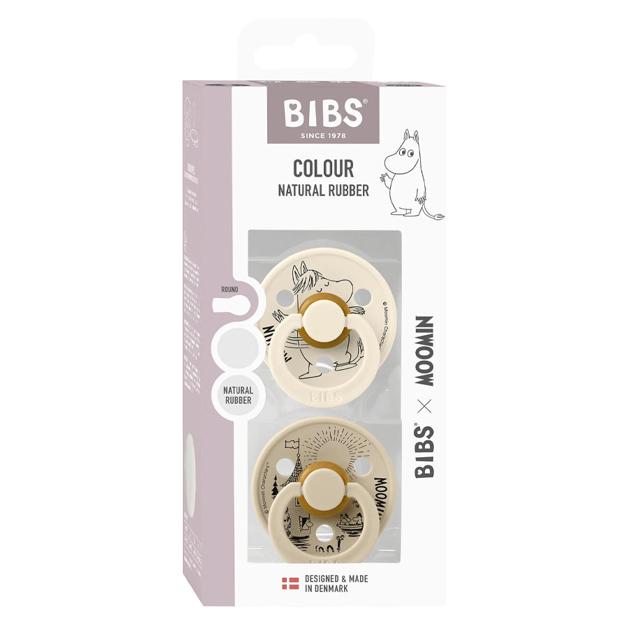 2-Pak BIBS X Mumi Snorkfrøken Colour Sut Ivory/Vanilla (Str 2)