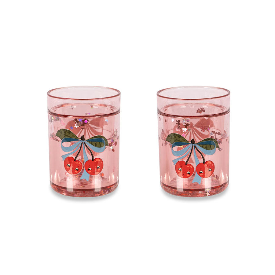2-Pak Glitter Kop med Cherry Bow