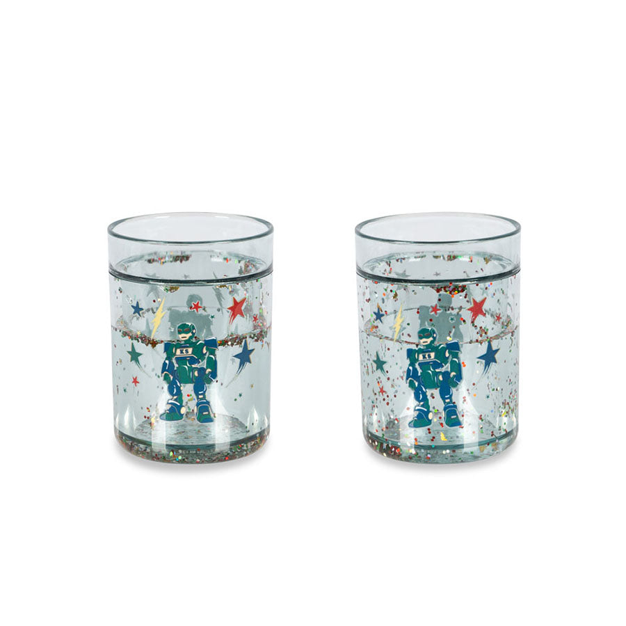 2-Pak Glitter Kop med Hero Robot