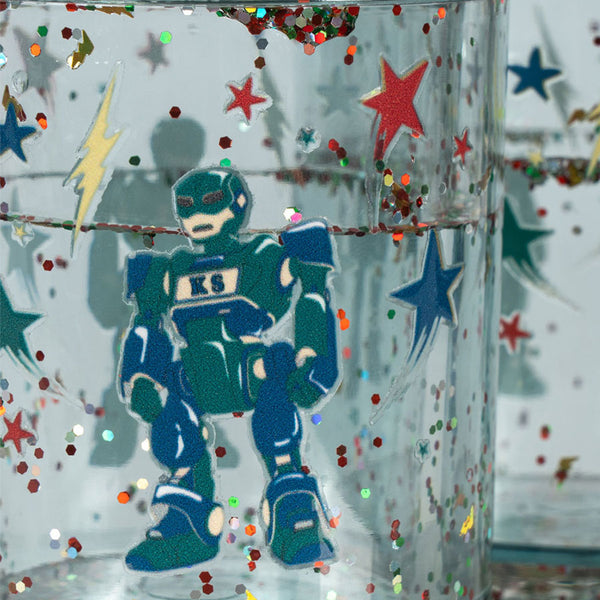2-Pak Glitter Kop med Hero Robot