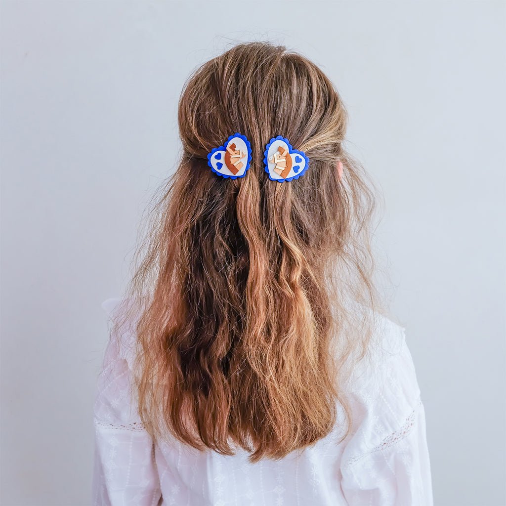 2-Pak Hårclips Scalloped Heart Show Pony (Store)
