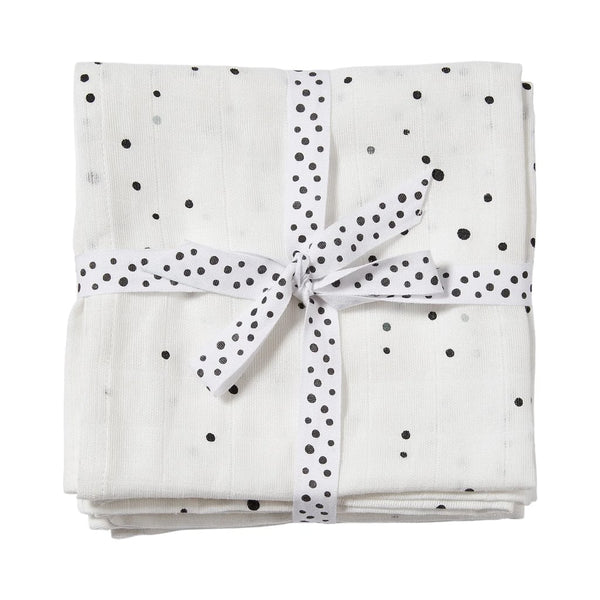 2-Pak Babysvøb Dreamy Dots Black/White