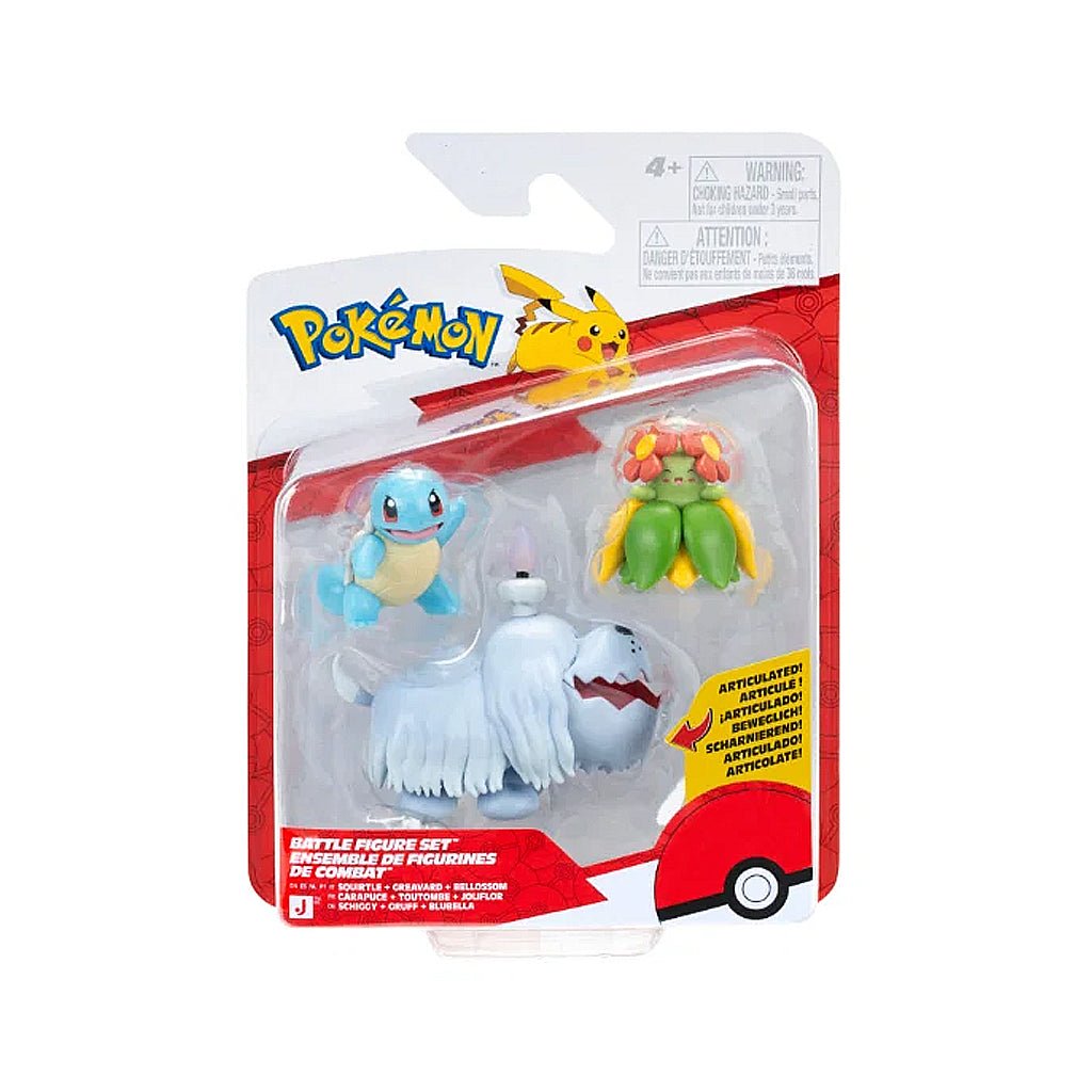 3-Pak Battle Figurer Squirtle/Greavard/Bellossom