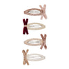 4-Pak Hårspænder Skinny Velvet Bow