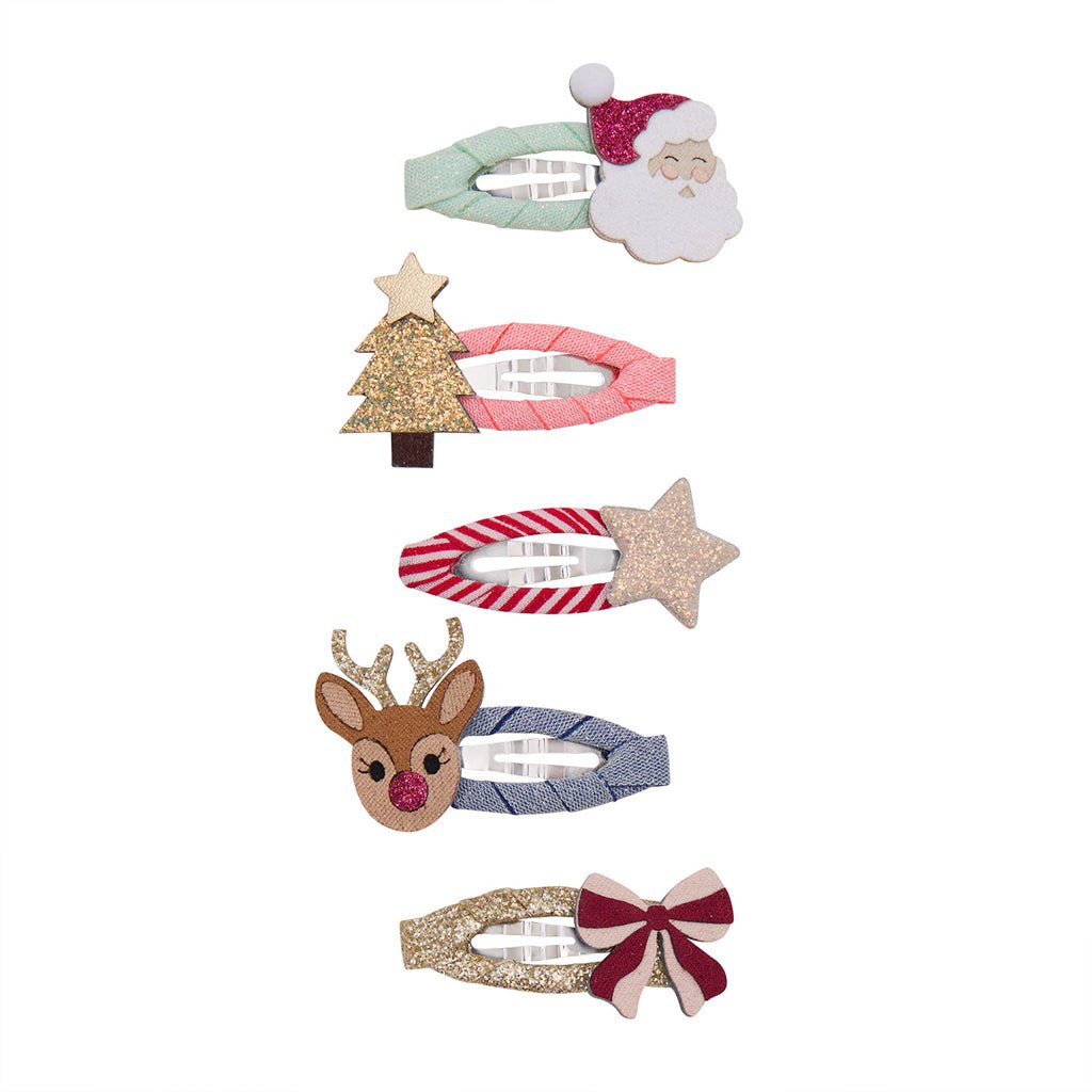 5-Pak Hårspænder Mini Christmas