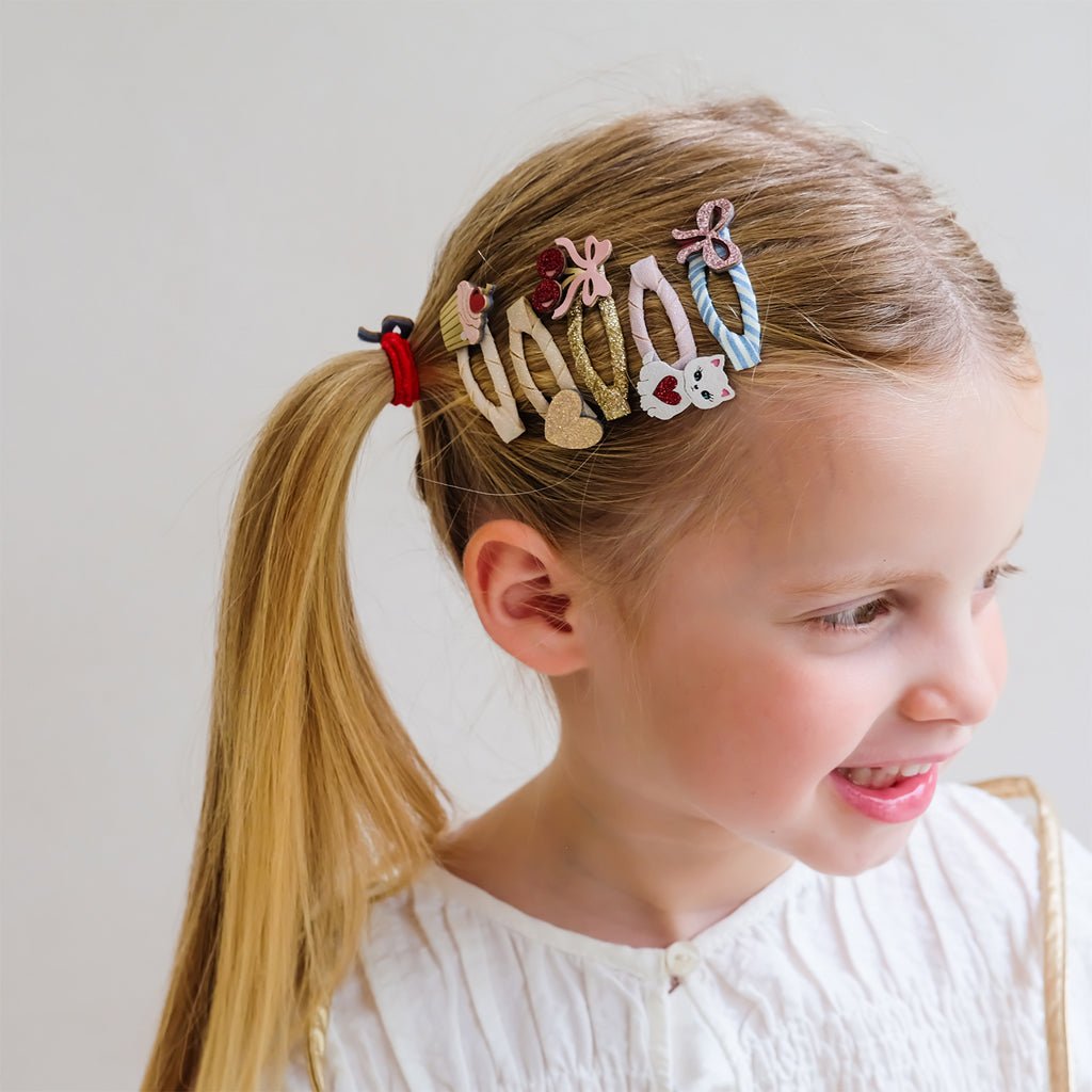 5-Pak Hårspænder Mini Kitty Bow