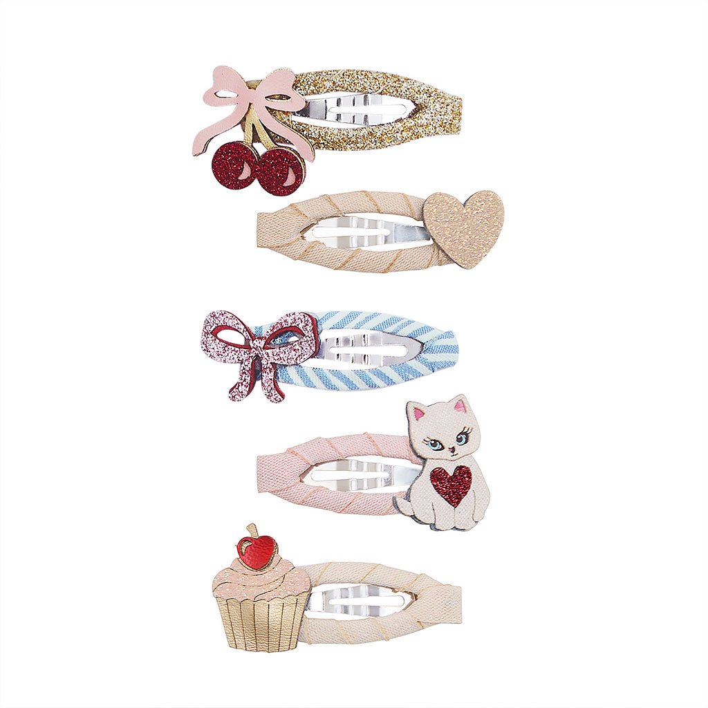 5-Pak Hårspænder Mini Kitty Bow