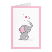 Kort Med Elefant Rosa (A6)