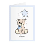 Tillykkekort Med Bamse Blå (A6)