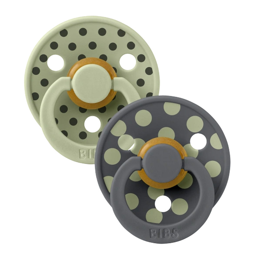 Bibs Studio Sut 2-Pak Polka Str 2, Sage / Iron