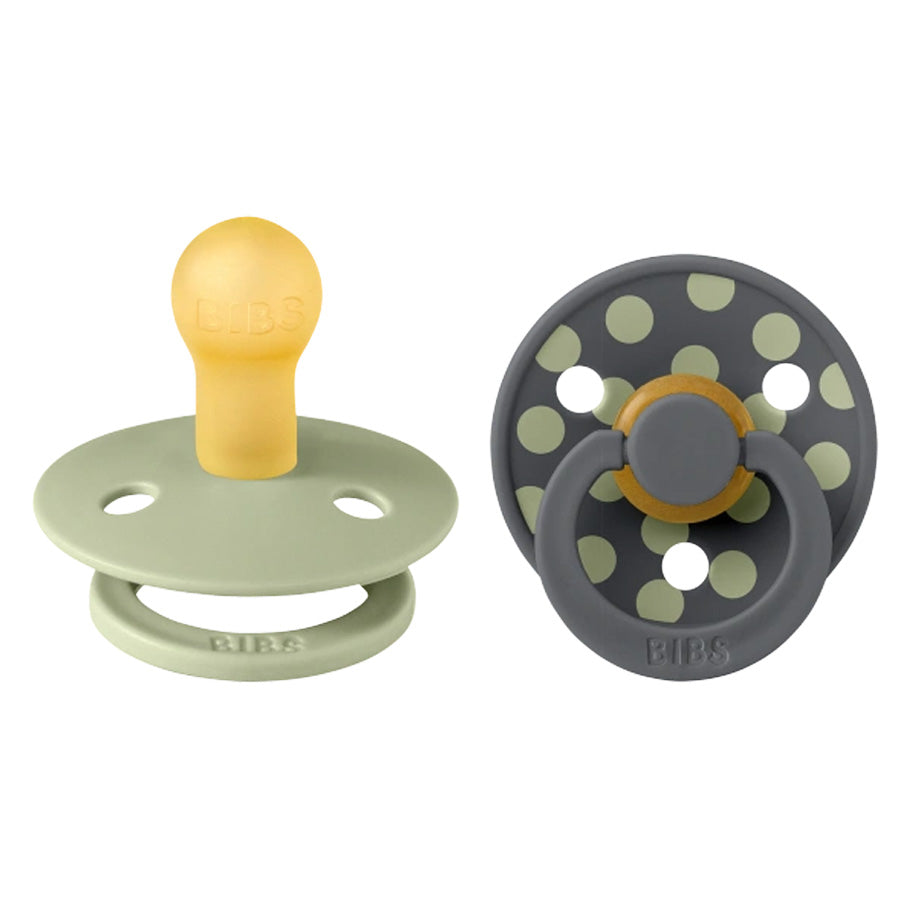 Bibs Studio Sut 2-Pak Polka Str 1, Sage / Iron