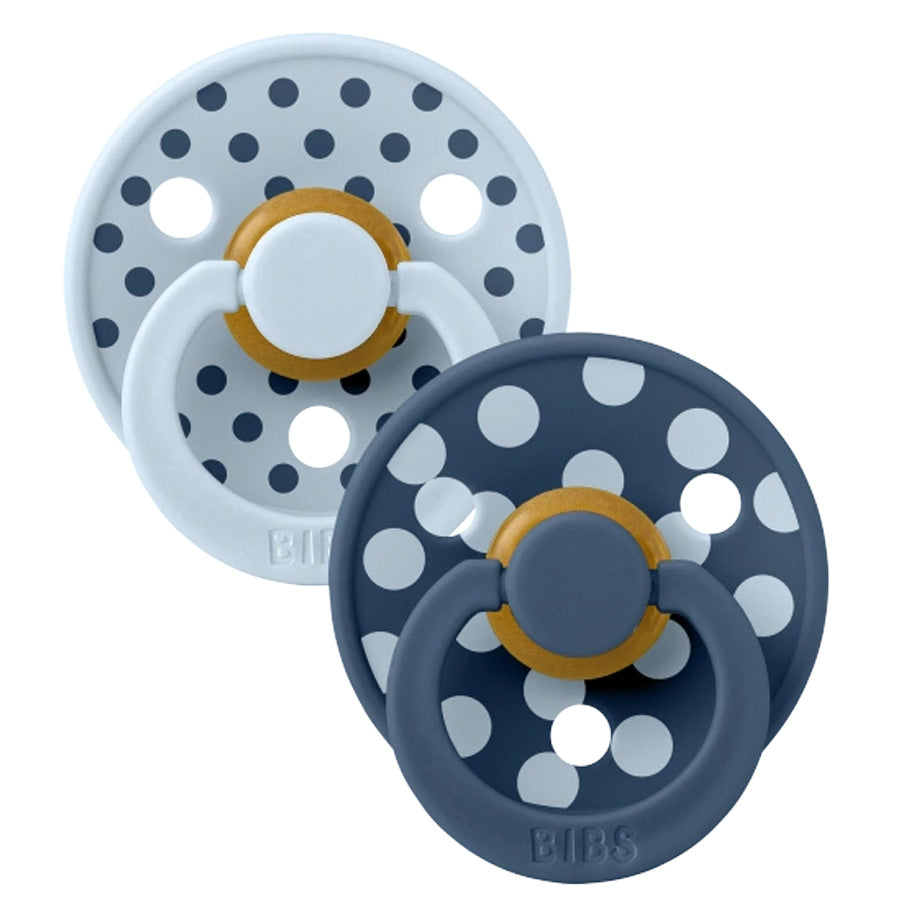 Bibs Studio Sut 2-Pak Polka Str 2, Baby Blue / Steel Blue