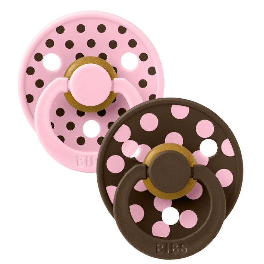 Bibs Studio Sut 2-Pak Polka Str 2, Baby Pink / Mocha