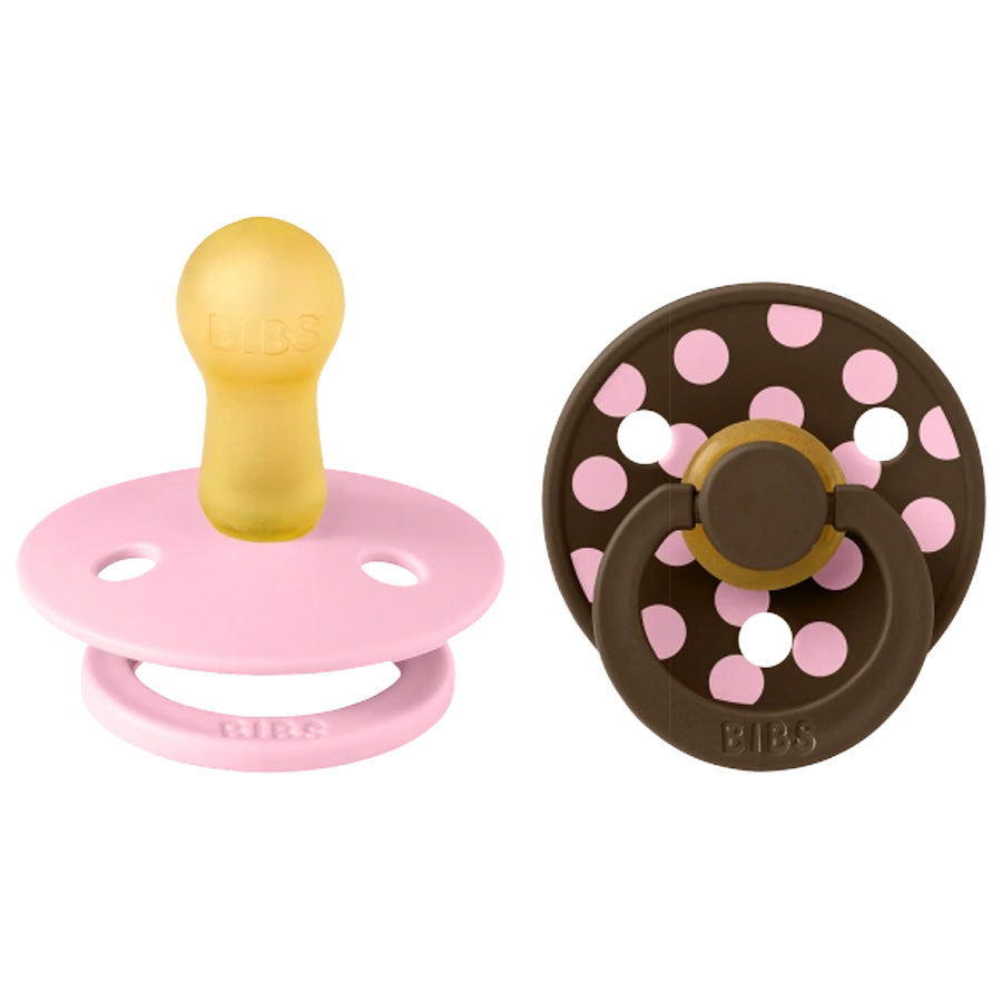 Bibs Studio Sut 2-Pak Polka Str 2, Baby Pink / Mocha